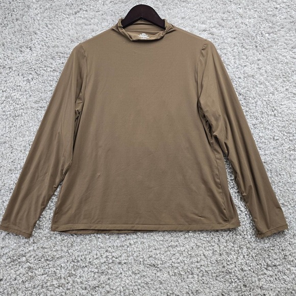 Skims Women’s 3X Mock Neck Long Sleeve Brown‎ Stretch Top Minimalist Layering - Picture 6 of 10